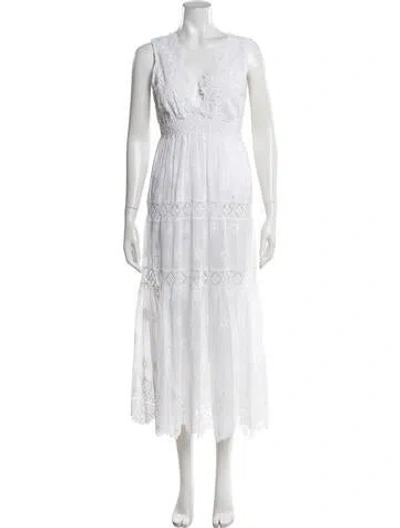 Pre-owned Temptation Positano Floral Print Long Dress In White