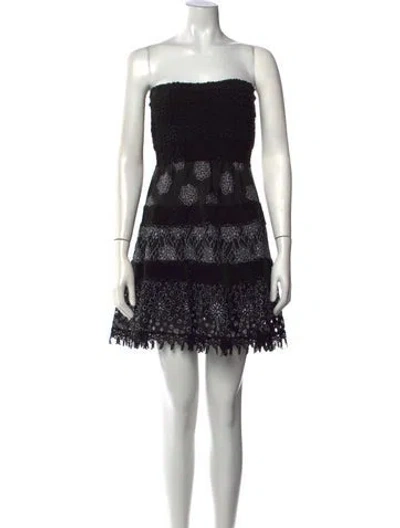Pre-owned Temptation Positano Floral Print Mini Dress In Black