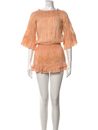 Pre-owned Temptation Positano Floral Print Mini Dress In Orange