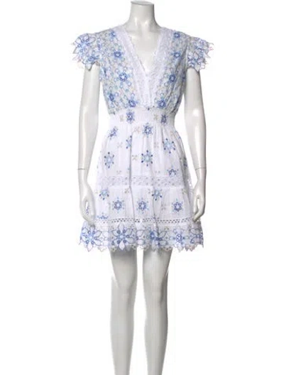 Pre-owned Temptation Positano Floral Print Mini Dress In White