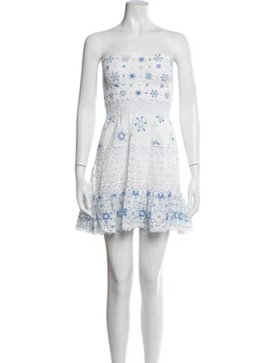 Pre-owned Temptation Positano Floral Print Mini Dress In White