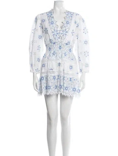 Pre-owned Temptation Positano Floral Print Mini Dress In White