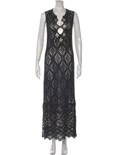 Pre-owned Temptation Positano Lace Pattern Long Dress In Multi