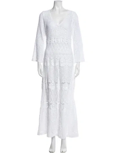 Pre-owned Temptation Positano Lace Pattern Long Dress In Multi