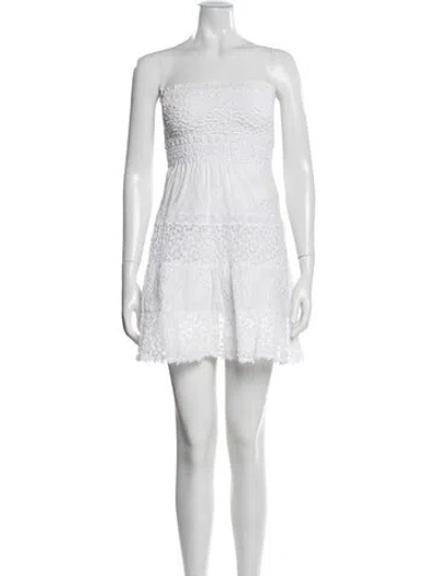 Pre-owned Temptation Positano Lace Pattern Mini Dress In Neutral