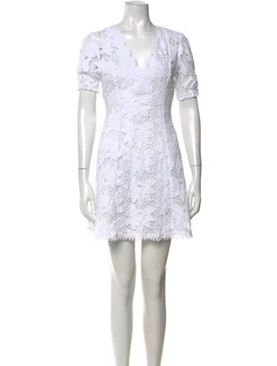 Pre-owned Temptation Positano Lace Pattern Mini Dress In White