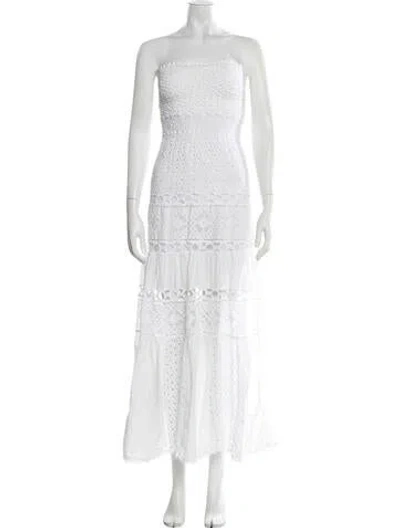Pre-owned Temptation Positano Lace Pattern Mini Dress In White