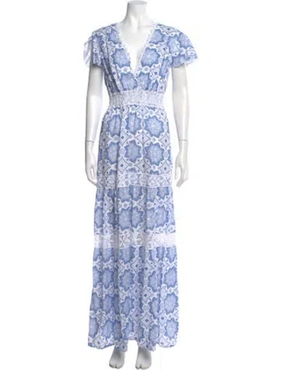Pre-owned Temptation Positano Linen Long Dress In Multi