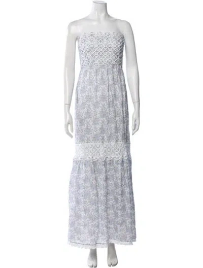 Pre-owned Temptation Positano Linen Long Dress In Multi