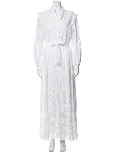 Pre-owned Temptation Positano Linen Long Dress In White