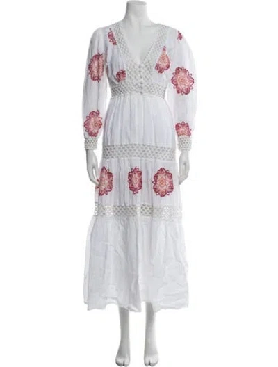 Pre-owned Temptation Positano Linen Long Dress In White