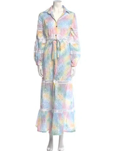 Pre-owned Temptation Positano Linen Long Dress In Yellow