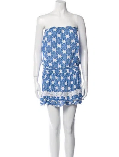 Pre-owned Temptation Positano Linen Mini Dress In Blue