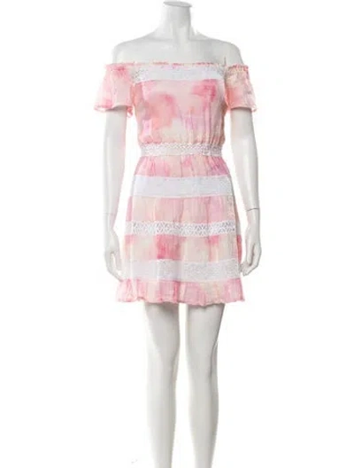 Pre-owned Temptation Positano Linen Mini Dress In Pink