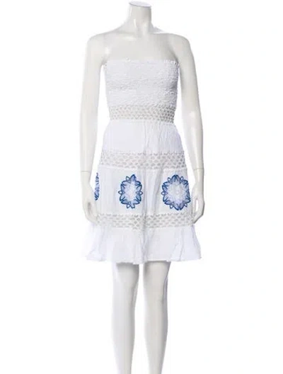 Pre-owned Temptation Positano Linen Mini Dress W/ Tags In White
