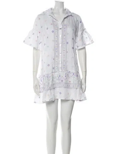 Pre-owned Temptation Positano Linen Mini Dress In White