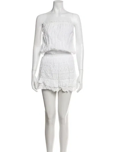 Pre-owned Temptation Positano Linen Mini Dress In White