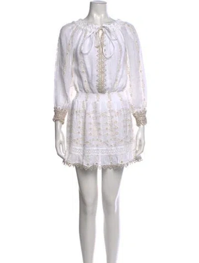 Pre-owned Temptation Positano Linen Mini Dress In White