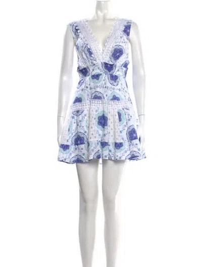 Pre-owned Temptation Positano Linen Mini Dress In White