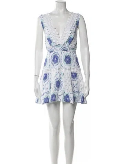 Pre-owned Temptation Positano Linen Mini Dress In White