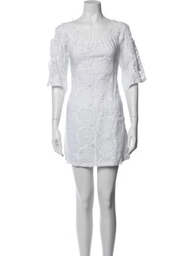 Pre-owned Temptation Positano Linen Mini Dress In White