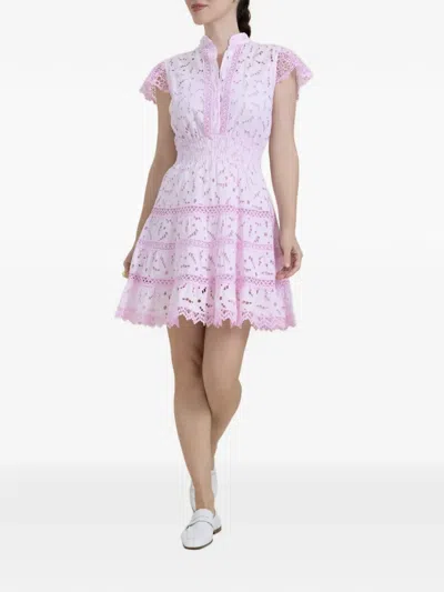 Temptation Positano Liri Broderie-anglaise Mini Dress In Purple