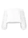 Temptation Positano Maira Eyelet-lace Off-shoulder Blouse In White