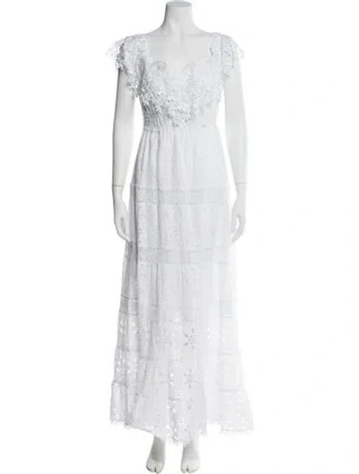 Pre-owned Temptation Positano Off-the-shoulder Long Dress In White