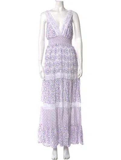 Pre-owned Temptation Positano Paisley Print Long Dress In Multi