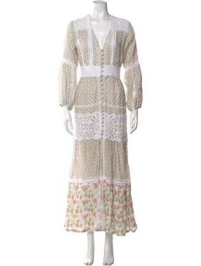 Pre-owned Temptation Positano Paisley Print Long Dress In Multi
