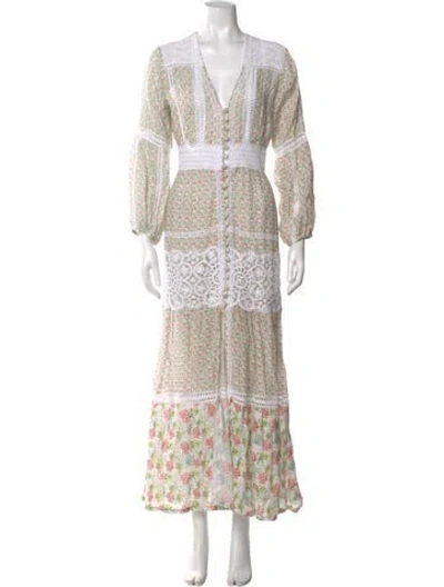 Pre-owned Temptation Positano Paisley Print Long Dress In Multicolor