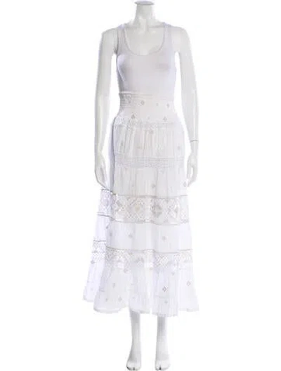 Pre-owned Temptation Positano Patterned Long Skirt In Multi