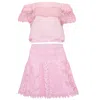 Temptation Positano Pink Top And Skirt Set In Pink
