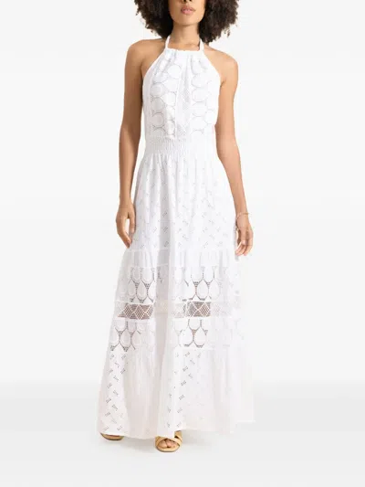 Temptation Positano Porro Halterneck Layered Maxi Dress In White