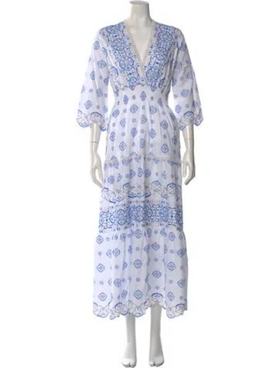 Pre-owned Temptation Positano Printed Long Dress In Multi