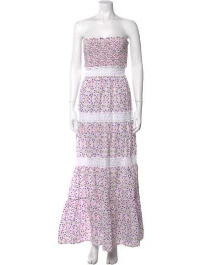 Pre-owned Temptation Positano Printed Long Dress In Neutral