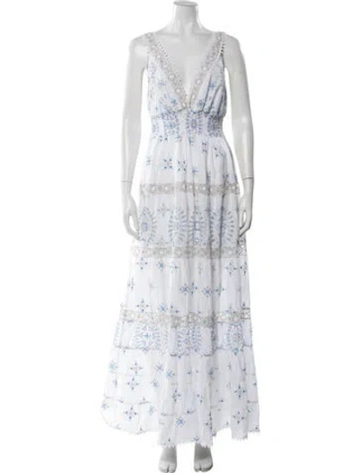 Pre-owned Temptation Positano Printed Long Dress W/ Tags In Multi
