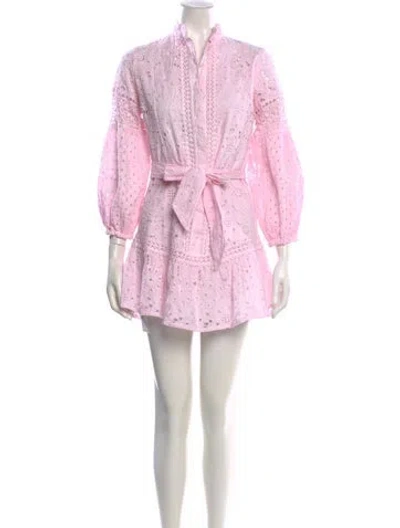 Pre-owned Temptation Positano Printed Mini Dress In Pink