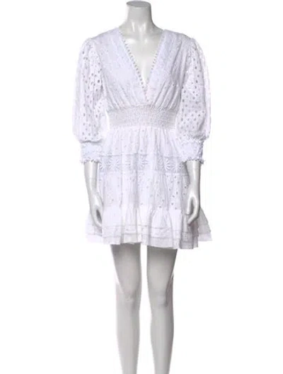 Pre-owned Temptation Positano Printed Mini Dress In White