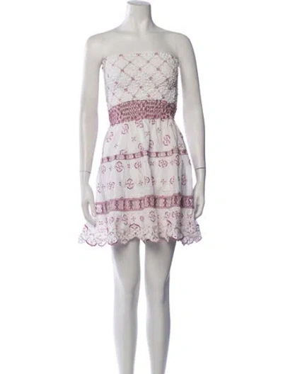 Pre-owned Temptation Positano Printed Mini Dress In White