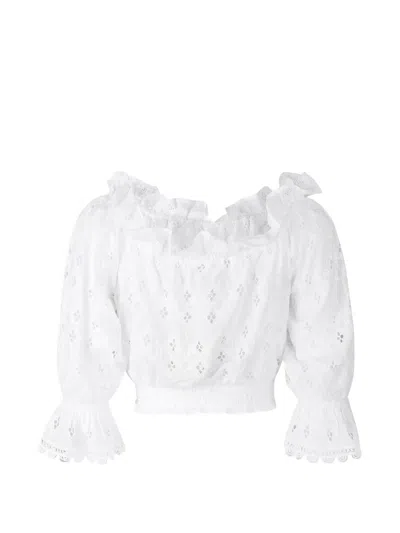 Temptation Positano Ruffled-detail Blouse In White