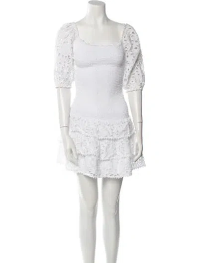 Pre-owned Temptation Positano Scoop Neck Mini Dress In White