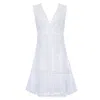 Temptation Positano Short Lace Dress In White In Blue