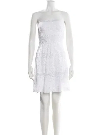 Pre-owned Temptation Positano Strapless Mini Dress In White