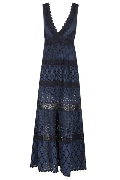 Temptation Positano Straw Dress - Navy