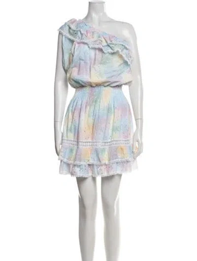 Pre-owned Temptation Positano Tie-dye Print Mini Dress In White