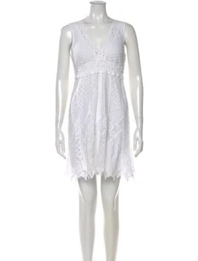Pre-owned Temptation Positano V-neck Mini Dress In White