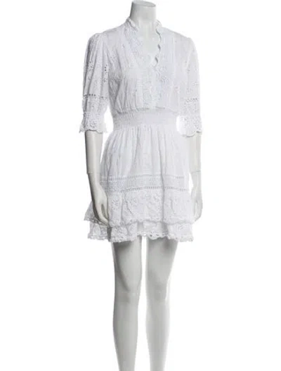 Pre-owned Temptation Positano V-neck Mini Dress In White