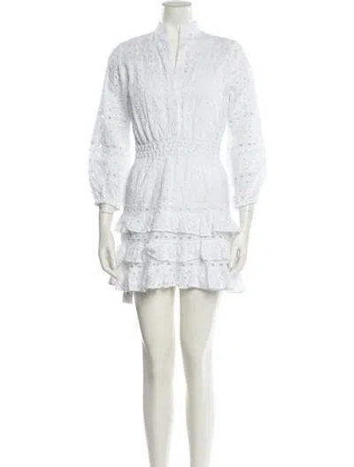 Pre-owned Temptation Positano V-neck Mini Dress In White