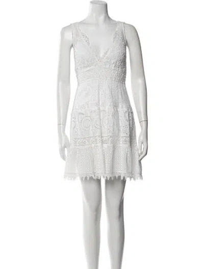 Pre-owned Temptation Positano V-neck Mini Dress In White